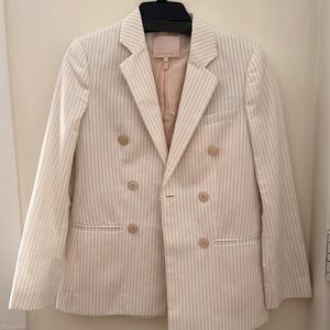 Rebecca Taylor NWOT. Gorgeous, pinstriped blazer. Mint condition. Cream/beige